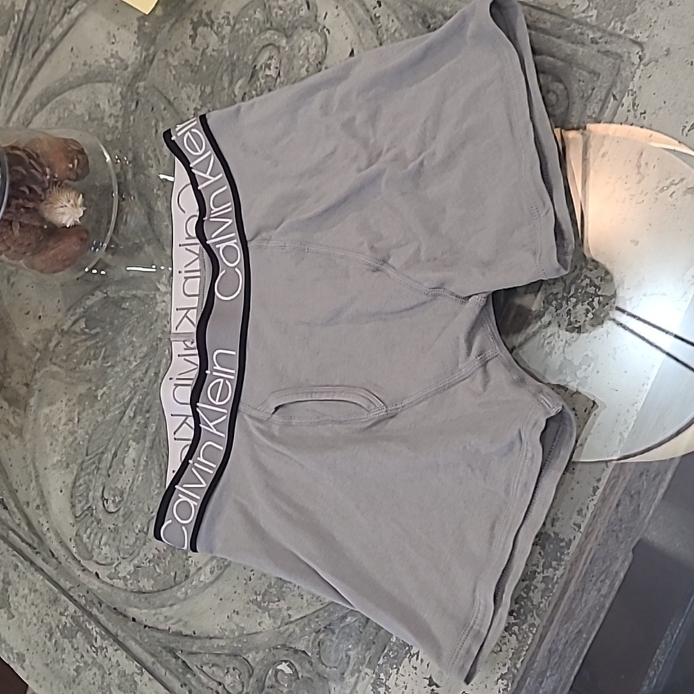 CK CALVIN KLEIN MEN'S GRAY LOGO BOXER BRIEFS SMALL